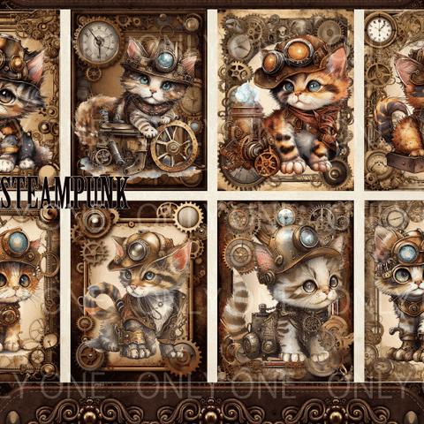 デザインペーパー STEAMPUNK CAT 両面デザインペーパー