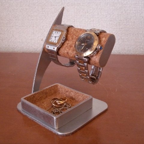 プレゼント　ウォッチスタンド　だ円パイプ2本掛け腕時計スタンド　ak-design
