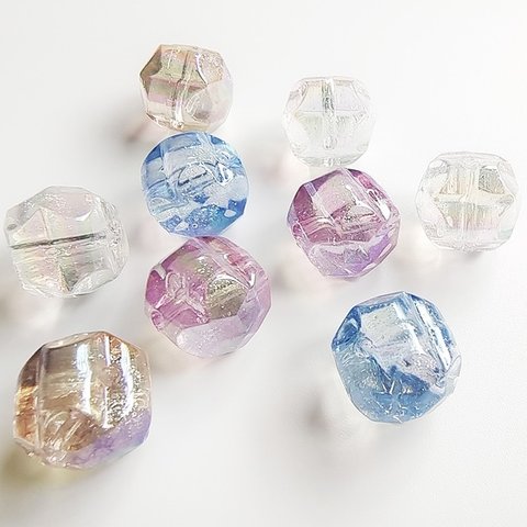 【4個/13.5x14.5mm】縦穴　ぷっくり　フラワー　お花　パーツ　ハンドメイド　ビーズ　材料　DIY  k/フラワー