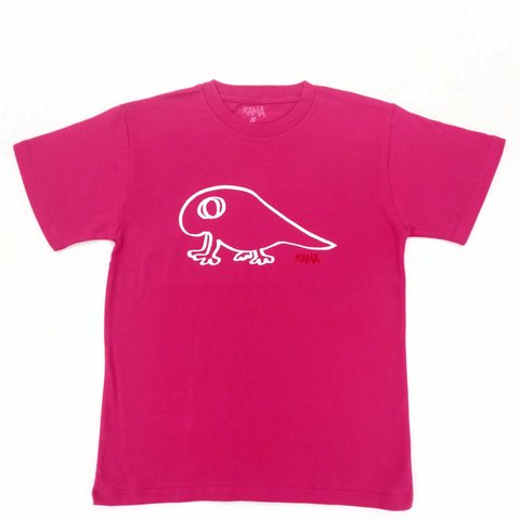 Animal Tシャツ（やもりのヤモくん）ピンク