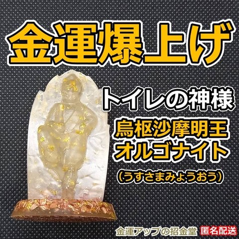 金運爆上げ トイレの神様「烏枢沙摩明王（うすさまみょうおう）」オルゴナイト高さ6.0cm【金運アップの招金堂】不浄を浄化、金運が上がるご利益