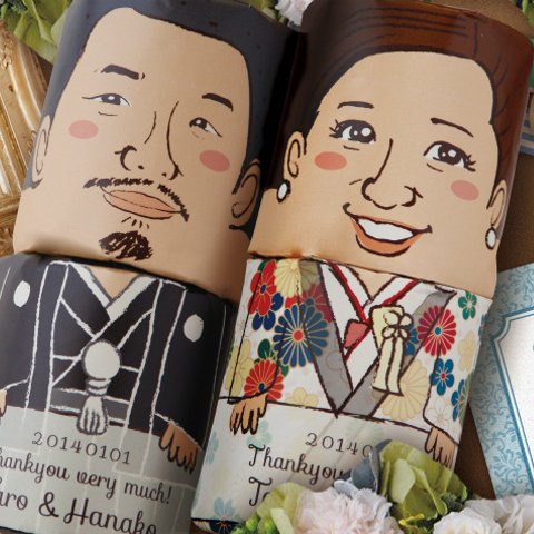 80個1セット【結婚式プチギフト】☆手作り似顔絵サンクスドールキット