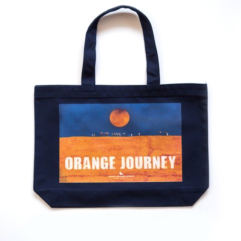 【キャンバス地トートバッグ】ORANGE JOURNEY（ネイビー）