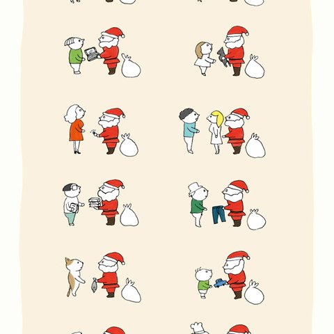 クリスマスポストカード／サンタのプレゼント