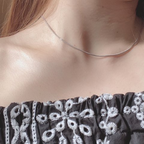 【売り尽くしSALE】1mm snake necklace　　　　変色しない　金属アレルギー対応　ステンレス316l   錆びないネックレス　スネークチェーン