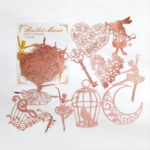 コラージュ素材 ✨手帳飾り✨美しいレースのキラキラ 素材紙　バレエ blwq