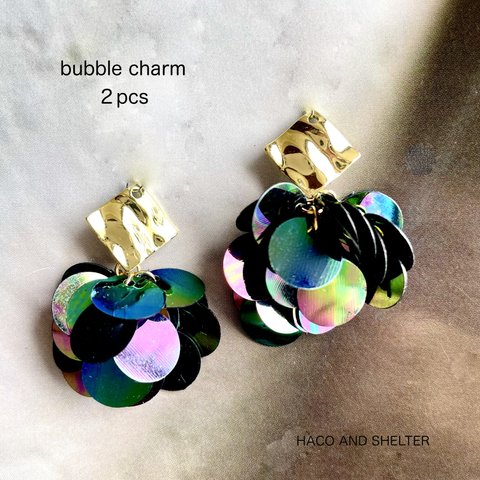 2pcs☆charm・petit bubble&gold（スパンコールチャーム）