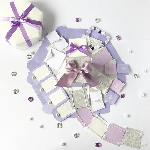 六角形サプライズボックス　✳︎紫×白×シルバー✳︎