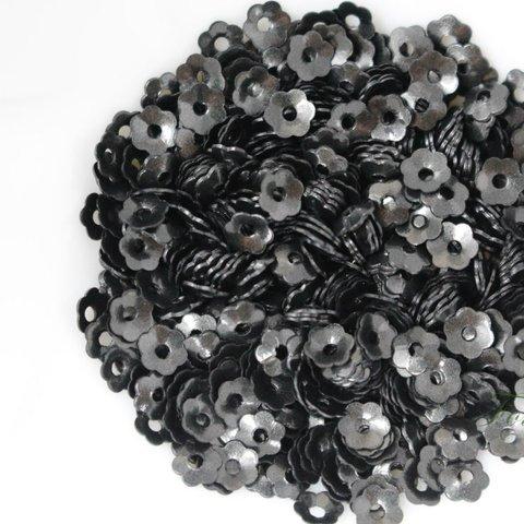 スパンコール 4mm 約1360枚(約5g) 花カップ マット 黒 ブラック (SFC04MBKSE00)