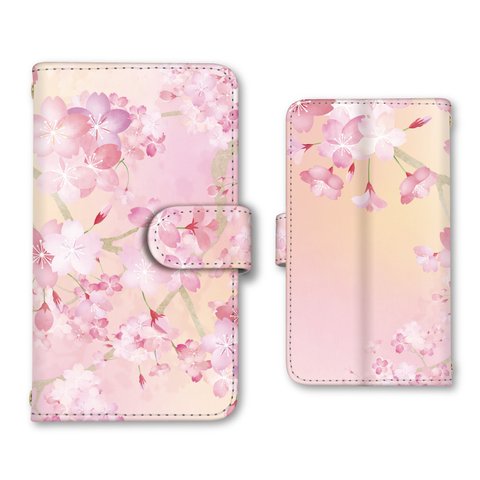 スマホケース iPhone Android 全機種対応 スマホカバー ギャラクシーケース  ミラー 携帯ケース 花柄 桜 