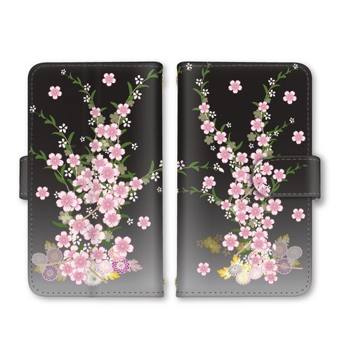 スマホケース 手帳型 桜