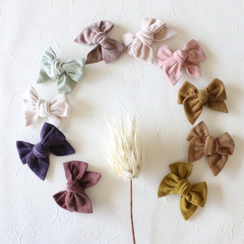 Blomster bow 【プチサイズ 】コーデュロ10color