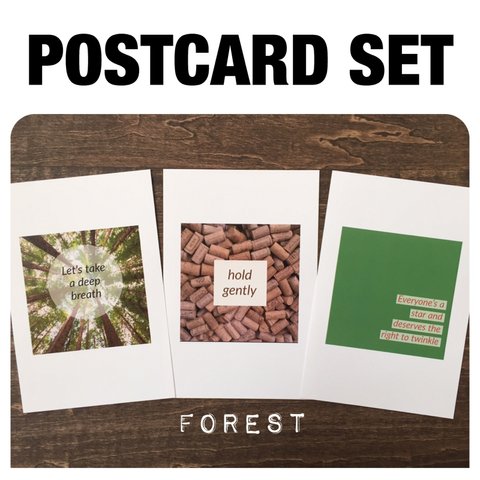 並べてオシャレな統一感のあるポストカード3枚セット Forest