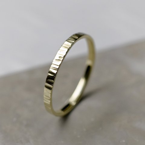 縦槌目 真鍮シンフラットリング 2.0mm幅 VERTICAL｜BRASS RING｜746