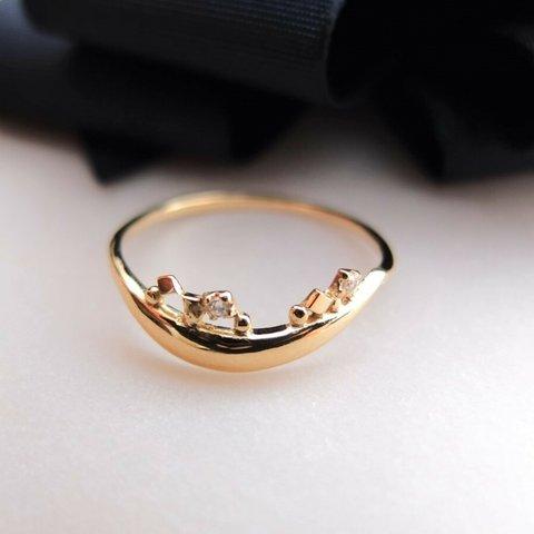 K10YG・ダイヤモンド＊sulla luna gold ring~月~