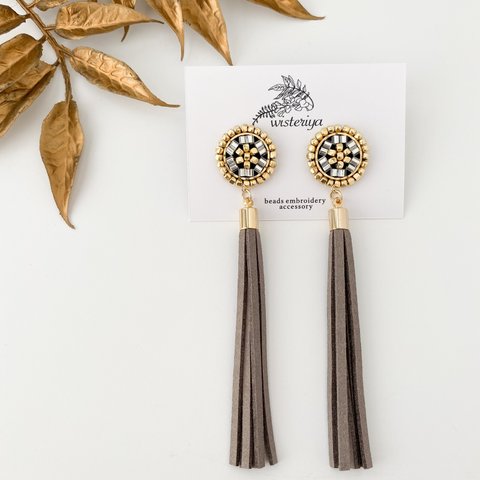 sunflower earring < gold × gray >