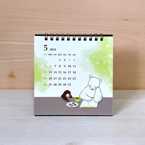 2024年 シロクマとペンギンの仲良しカレンダー（卓上）