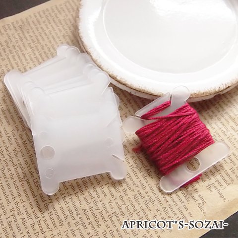 【30枚セット】糸巻き 台紙 プラスチック製 （ 白 / ホワイト ）/ 収納 整理 刺繍糸