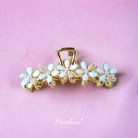 フラワー☆バンスクリップ☆ゴールド select accessory