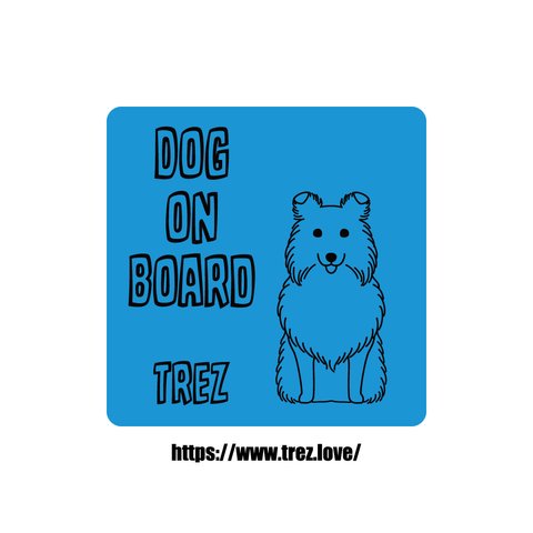 全8色 名前入り DOG ON BOARD シェットランドシープドッグ ラインアート ステッカー