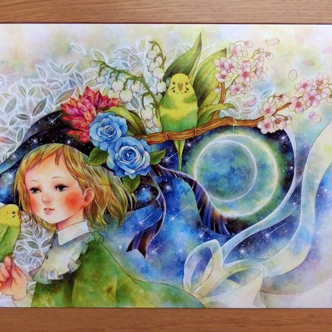 A4イラストカード　「Little　World」