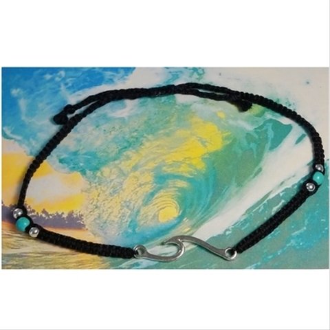 ☆送料込☆RVCA☆ターコイズ☆波アンクレット☆サーフ系☆ロンハーマン☆wave☆