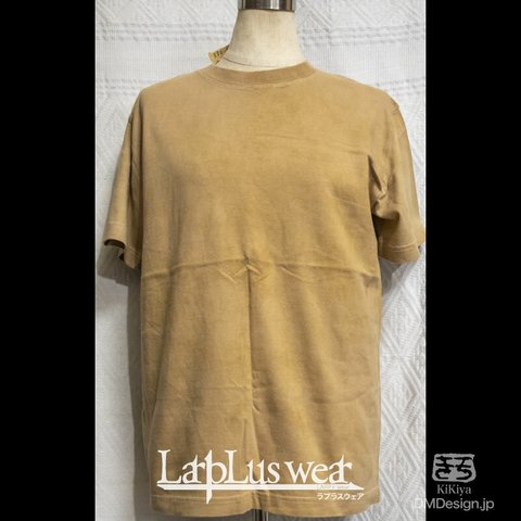 (S,M,XL)草木染めTシャツ「栗（黄茶）」(1-084〜087)