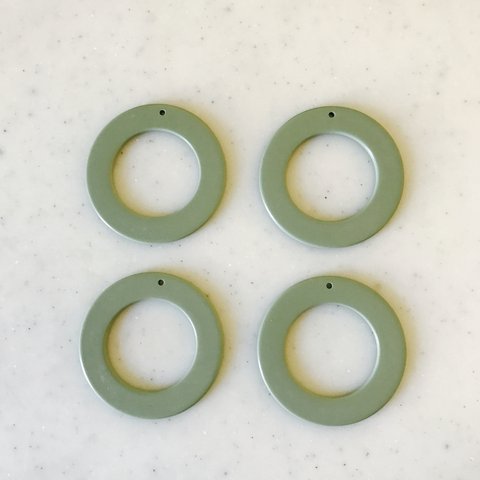 Vintage Aloe Green Disc Pendant Tops 《6315》