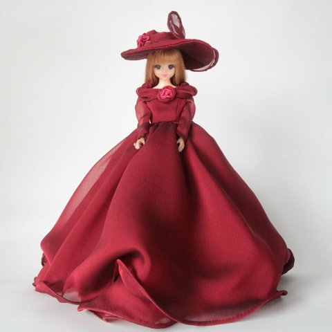 ジェニーちゃんの紅薔薇ロングドレス