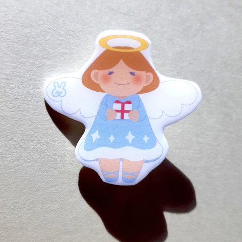 【受注生産】ゆるかわ天使さんのほっこりブローチ👼✨