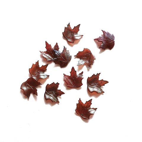 ヴィンテージ 1980s カエデの葉っぱのアクリルビーズ パープル 20×18.5mm (4個)