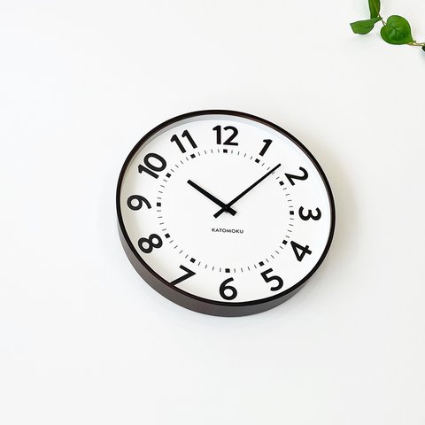 KATOMOKU plywood clock 16 km-106BRRC ブラウン 電波時計 連続秒針 大きい時計