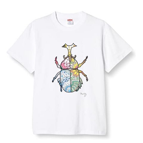 カラフルパターンアートＴシャツ『カブトムシ』 Beetle