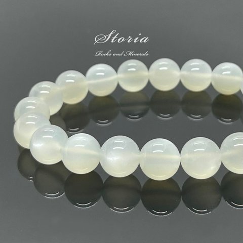 【完売】10mm ホワイト ムーンストーン（月長石）ブレスレット【極上品質】