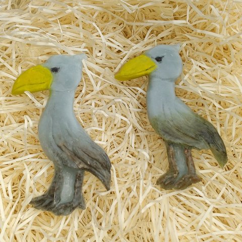 鳥シリーズ　ハシビロコウのブローチ