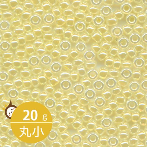 MIYUKI シードビーズ 丸小 11/0 約2mm #514 ライトレモンアイス(セイロン中染) 20グラムバラ 約2,200粒入り（MIYUKI-SE-C-11-514）