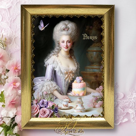 マリーアントワネット★ラベンダーの耀き★額付アートプリント★ヴィクトリアン Marie Antoinette Art Print