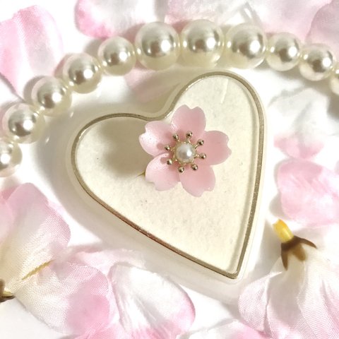 🌸桜の一粒リング🌸 桜 さくら リング ピンク 春 一粒 上品 大人可愛い 9号 11号 卒園 卒業 入園 入学