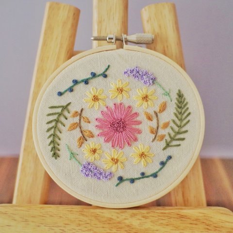 花ざかり〜ラウンド〜【刺繍ボード】