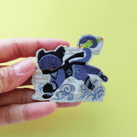 [刺繍ブローチ]忍者クロヒョウ