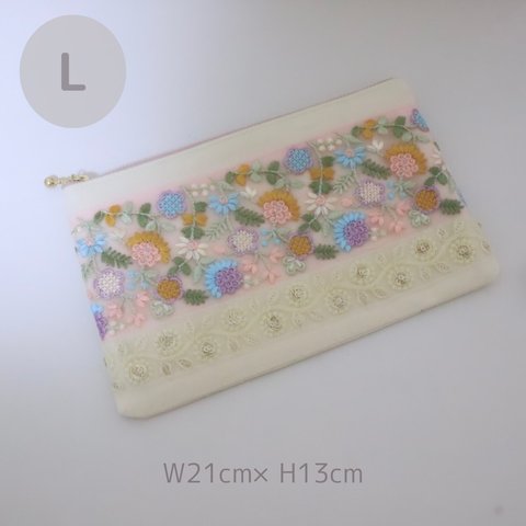 【送料無料】刺繍リボンの通帳ケース