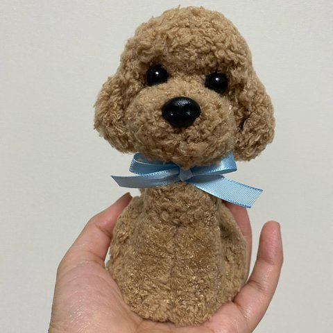 動物ぽんぽん　トイプードル   ベージュ・アプリコット（モコモコふわふわタイプ）