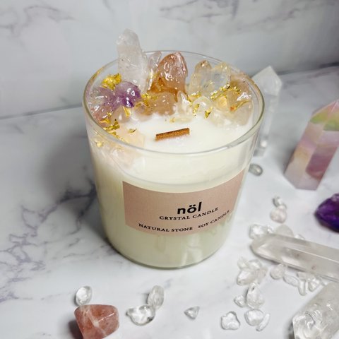 crystal candle gold m