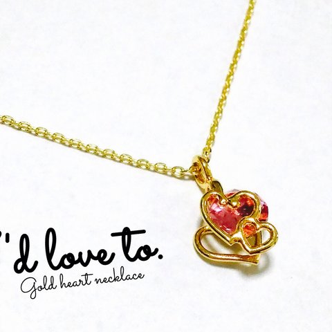 Gold heart necklace.【01】