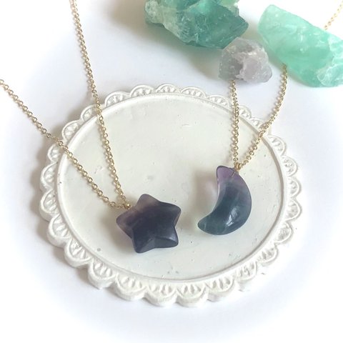 Moon Star Fluorite* 〜フローライトの月と星〜