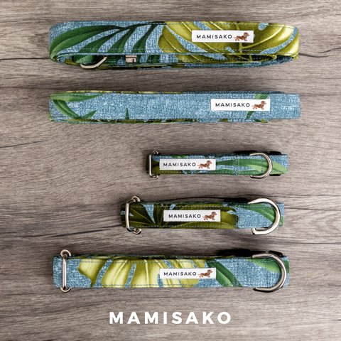 【単品販売・リードM】MAMISAKO - 犬用のハワイアン首輪・リード - Hawaiian Dog Lead & Collar