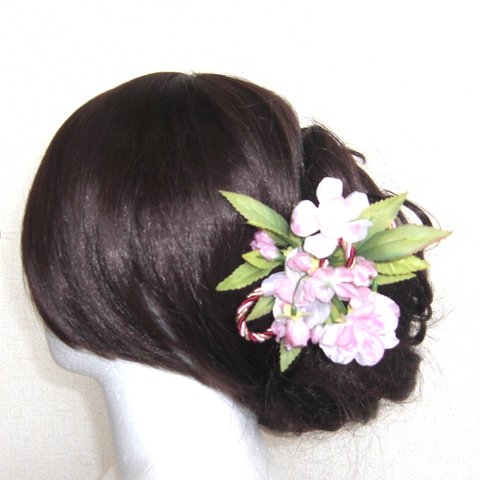 桜の髪飾り（１）　桜のヘットドレス　ヘアアクセサリー　コサージュ　　　春の結婚式・成人式・前撮り・卒業式・入学式・桜パーティ・春の宴・・・