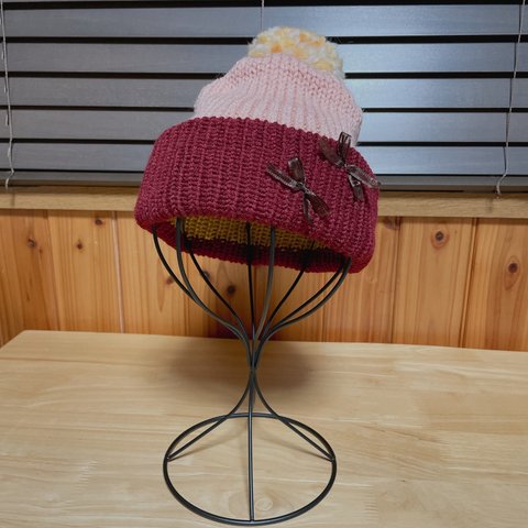 🎁デカボンボン＋リボンニット帽帽｜DUBU BEANIE｜キッズ