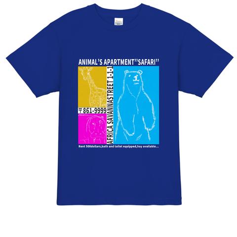 【残りS×2M×2L×1】[XYZOO]アニマルアパルトメントTシャツ(ジャパンブルー)