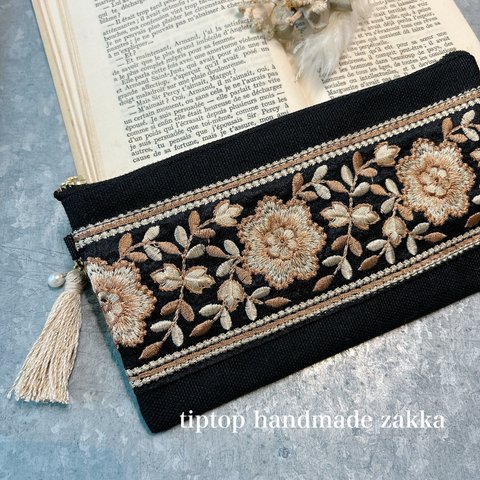 ▪️インド刺繍リボン▪️ハンドメイド・お財布ポーチ・財布・長財布・母の日